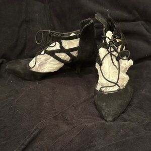 Black Women's Lace-Up Heels by Saks Fifth Avenue